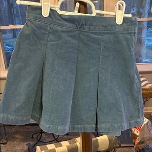 Teal Corduroy Pleated Mini Skirt